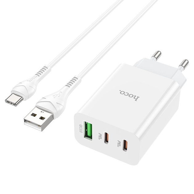 Сетевое зарядное устройство Hoco C99A + кабель Type-C на USB с быстрой ...