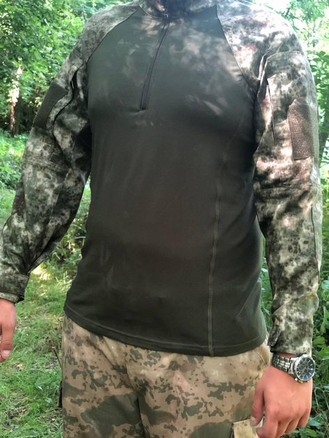 Літня армійська тактична сорочка Ubacs Безшовна не натирає для військових ВСУ олива піксель L - зображення 1