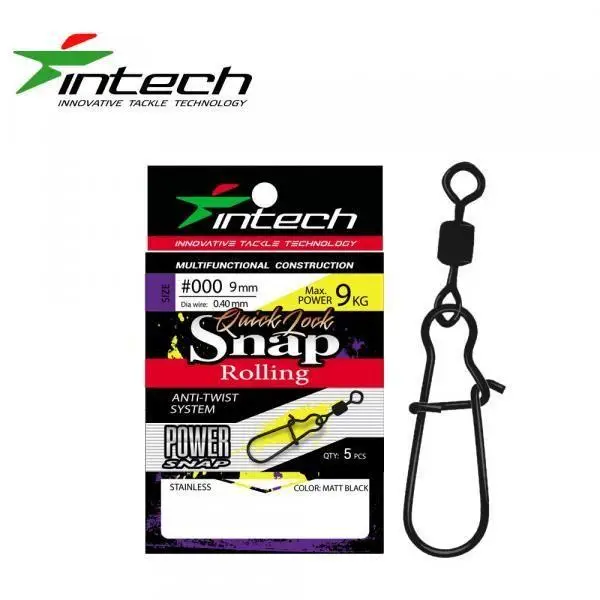 Застежка с вертлюжком Intech Quick lock Snap Rolling Matt black (5 шт) (#000),FS0642613 - Фото 1 Застежка с вертлюжком Intech Quick lock Snap Rolling Matt black (5 шт) (#000),FS0642613 - изображение 1