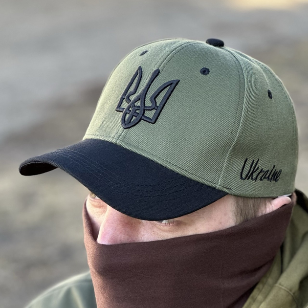 Тактическая кепка Tactic бейсболка с лого Герб Украины Олива/Черный (TY-9883-black/olive) - изображение 1