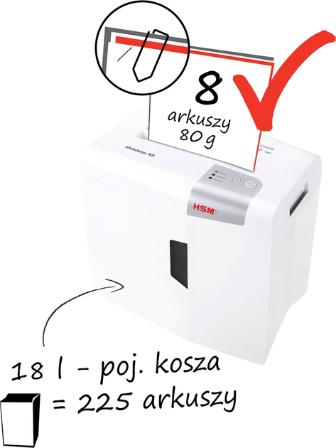 Niszczarka HSM Shredstar X8 (4,5x30) (1044121) - obraz 7