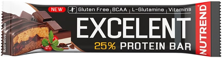 Протеїновий батончик Nutrend Excelent Protein Bar Double 85 г Шоколад Нуга Журавлина (8594073176585) - зображення 1