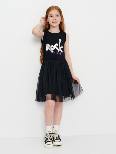 Акція на Дитяча літня сукня для дівчинки Sasha 4059/10 128 см Чорна від Rozetka