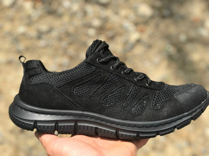 Тактичні літні кросівки сітка колір чорний 39 - зображення 1