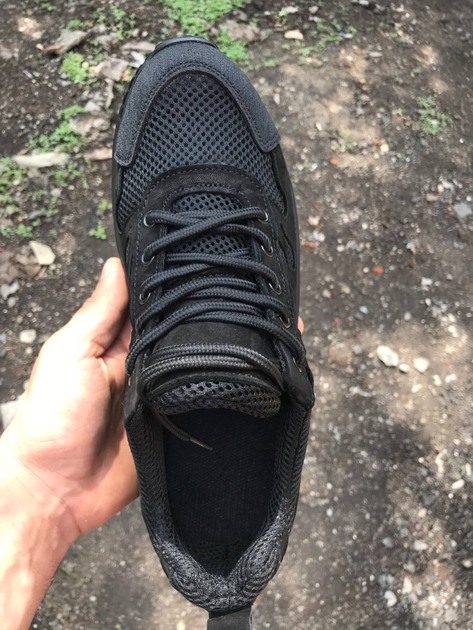 Тактичні літні кросівки сітка колір чорний 39 - зображення 2