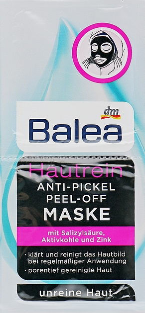 Маска для лица от прыщей - Balea Hautrein Anti-Pimple Peel-Off Mask ...