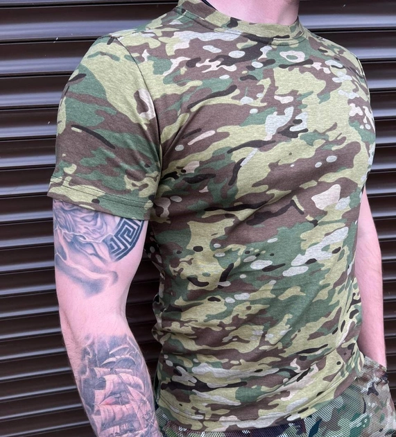 Тактическая камуфляжная футболка Мультикам (Размер 58) - изображение 1