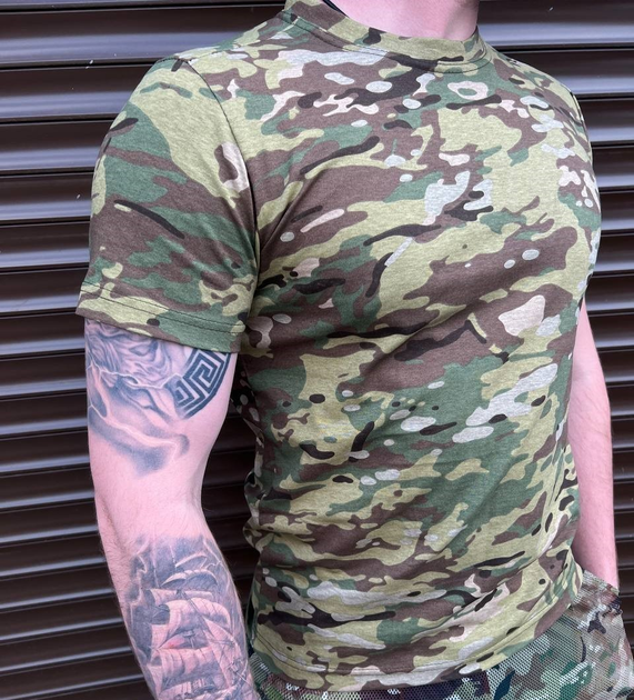 Тактическая камуфляжная футболка Мультикам (Размер 46) - изображение 1