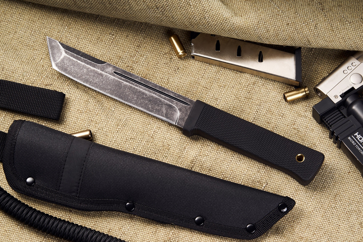 Нож нескладной Тактический Танто Черный с Прорезиненной рукояткой - изображение 2