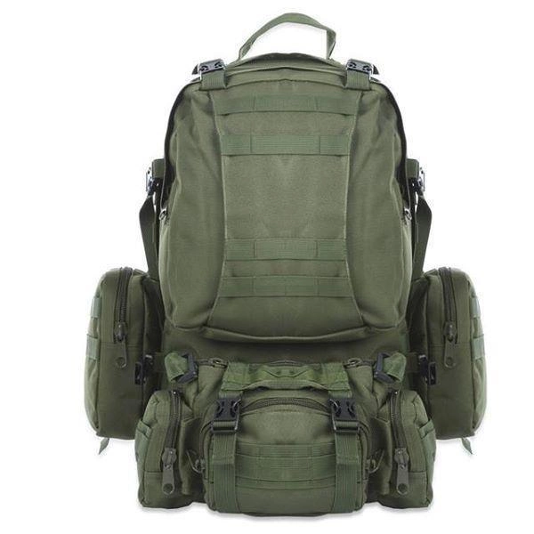 Рюкзак тактичний військовий з підсумками Tactical Backpack B08 50 л олива - зображення 1