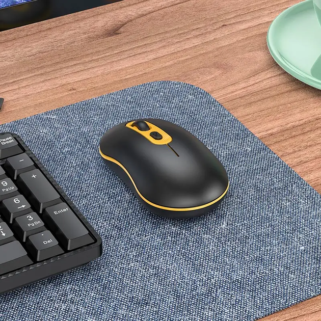 Маніпулятор миша HOCO GM21 Platinum 2.4G business wireless mouse Black Yellow (6931474790941) - зображення 5