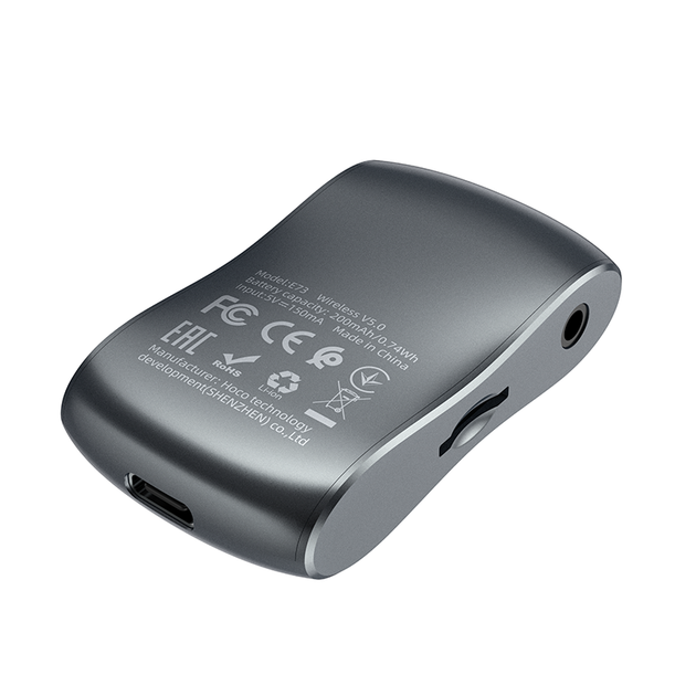 Автомобільний Bluetooth адаптер Hoco E73 Tour Car AUX BT Receiver BT5.0 Grey - изображение 4