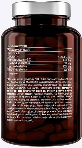 Комплекс вітамінів Essensey Glukozamina + Chondroityna + MSM 120 капсул (5902114043506) - зображення 2