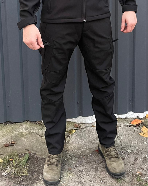 Тактичні теплі штани Softshell Чорний 3XL (Kali) - зображення 1