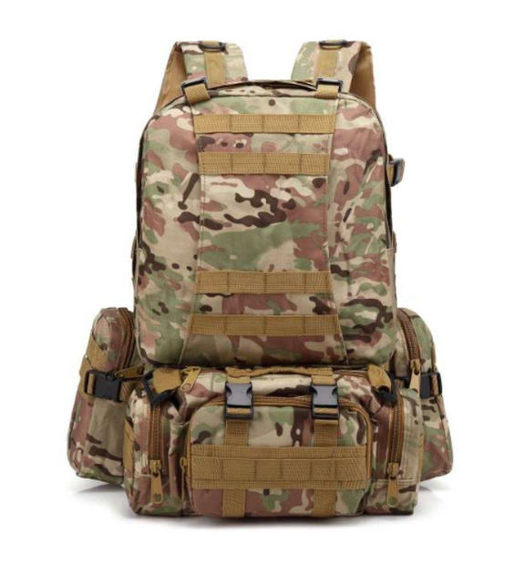 Большой рюкзак Мультикам TacticBag 45-55л с подсумками Камуфляж (Kali) - изображение 1