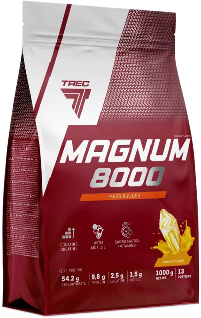 Gainer Trec Nutrition Magnum 8000 1000g Strawberry (5901828349256) - obraz 1