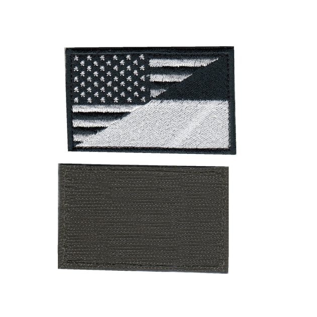 Шеврон патч на липучке Флаг Украино-Американский бело-черный, 5см*8см, Светлана-К - изображение 1