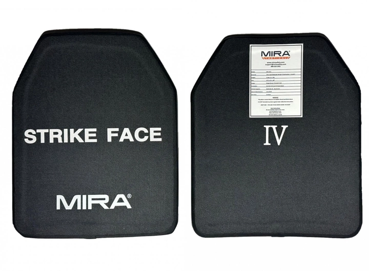 Комплект бронепластин захисту MIRA Strike Face Level 4 (IV) Чорний (Black) - зображення 2