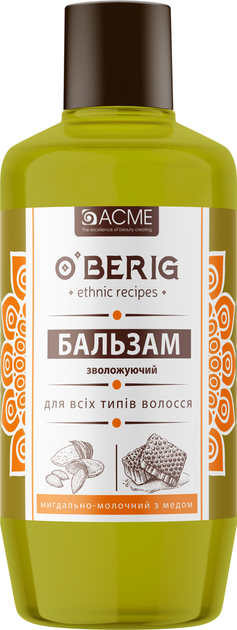 Крем-бальзам O'Berig Миндально-молочный с медом для всех типов волос 500 мл (4820197006229) 