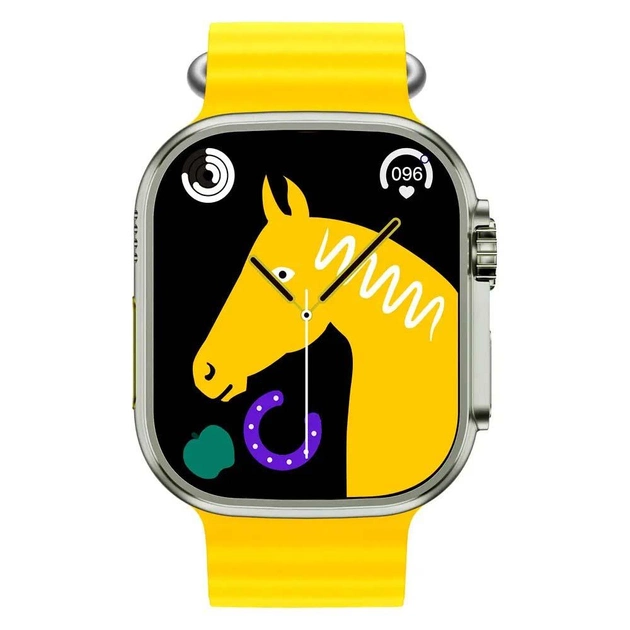 Смарт Часы Smart watch series 8 XO M8 Pro Ultra 49мм wireless charging Yellow - изображение 3