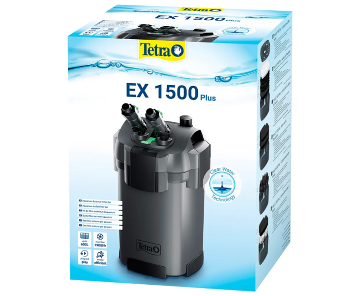 Внешний фильтр для аквариума Tetra External EX-1500 Plus 17W, 1900л/ч 300-600л №302785 - Фото 1 Внешний фильтр для аквариума Tetra External EX-1500 Plus 17W, 1900л/ч 300-600л №302785 - изображение 1
