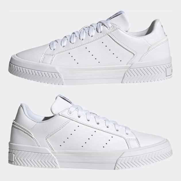 Sneakersy damskie z eko skóry do kostki adidas Originals Court Tourino H05280 39.5 (6UK) 24.5 cm Białe (4064047124019) - obraz 8