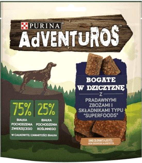 Przysmak dla psa Purina Adventuros Bogate w dziczyznę i prazbozę 90 g (DLZPPUIKSP0111) - obraz 1