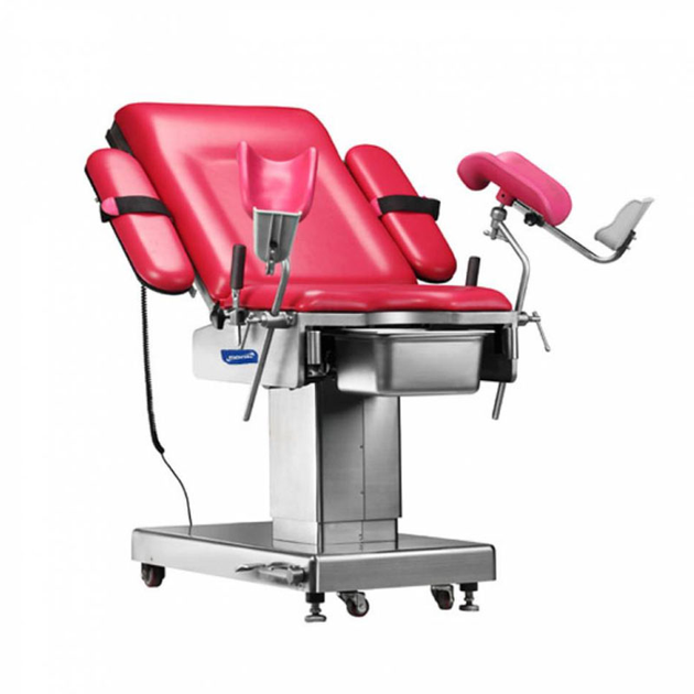 Стол гинекологический смотровой MEDIK MC-D05 электрический для родов в акушерстве гинекологических операций и осмотра с пультом Красный - изображение 1