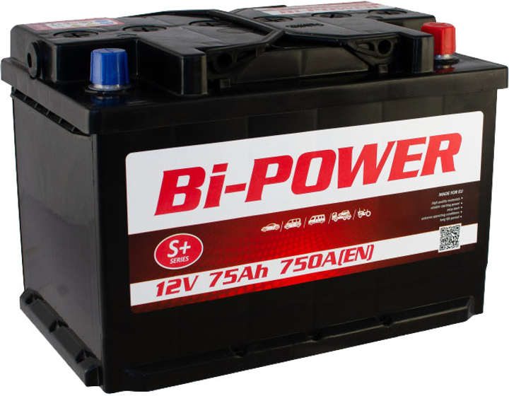 Автомобильный аккумулятор BI-POWER 75 Ач/12 В Euro 750 A EN (KLVRW075 ...