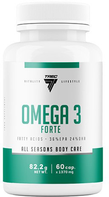 Жирні кислоти Trec Nutrition Omega 3 Forte 60 капсул (5902114043346) - зображення 1