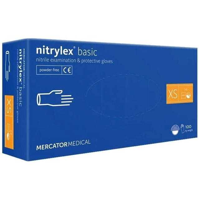 Рукавички нітрилові Nitrylex® Basic нестерильні неприпудрені XS (6736070) - зображення 1
