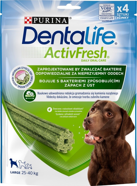 Smakołyki dla psów PURINA Dentalife ActiveFresh L 4szt./142g (DLPPUIPRZ0003) - obraz 1