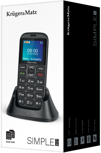 Telefon komórkowy Kruger&Matz Simple 921 DualSim Black (5901890076616) - obraz 9