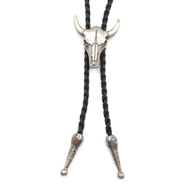 Ковбойська Bow Tie House краватка Bull Skull (галстук-шнурок бола) - металевий колір 09556 - Фото 1 Ковбойська Bow Tie House краватка Bull Skull (галстук-шнурок бола) - металевий колір 09556 - зображення 1