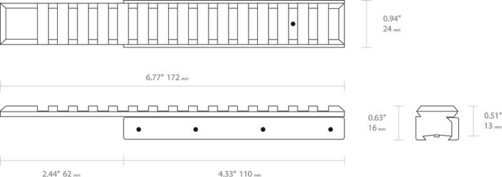 Адаптер Hawke Adaptor Base Extension Picatinny/Weaver 11 мм - изображение 2