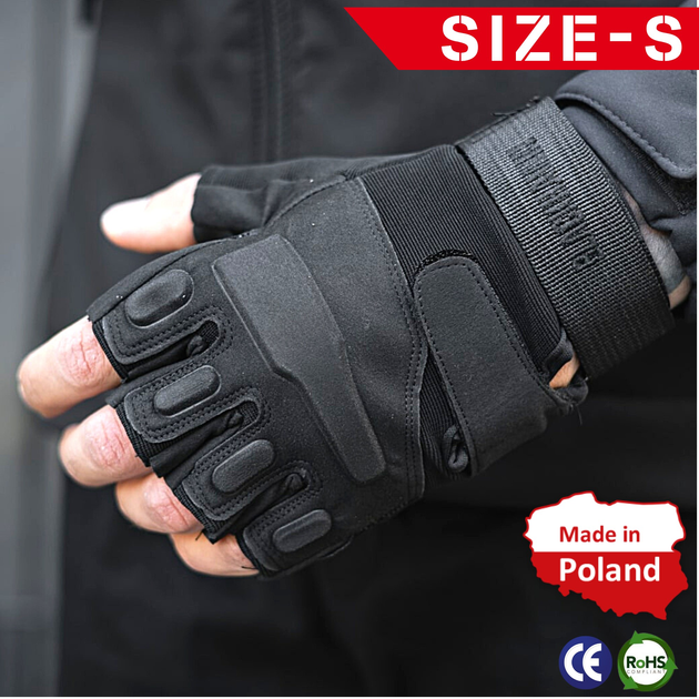 Тактические Военные Перчатки Без Пальцев Для Военных Черные Tactical Gloves PRO Black S Беспалые Армейские Штурмовые - изображение 1