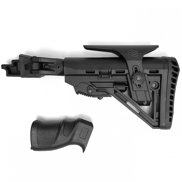 Приклад АК 74 АК 47 складной телескопический + пистолетная ручка черный - изображение 1