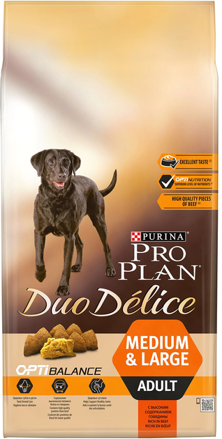 Сухий корм Purina Pro Plan Duo Delice Adult Beef & Rice 10 kg (DLZPUIKSP0065) - зображення 1