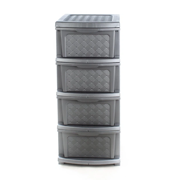 Комод пластиковий на 4 ящики R-Plastic "Компакт Плюс", Сірий - зображення 3