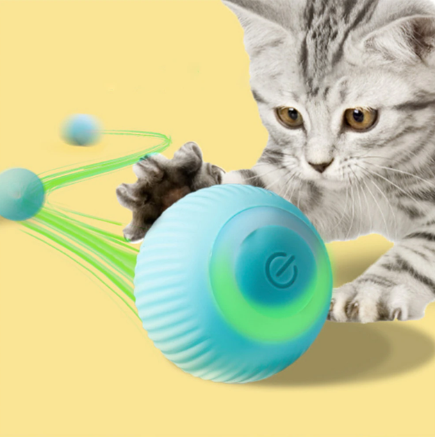 Інтерактивна іграшка м'ячик для котів Pet Gravity Blue - изображение 5
