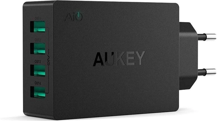 Зарядний пристрій Aukey PA-U36 4x USB-A 8A (0601629299099) - зображення 1