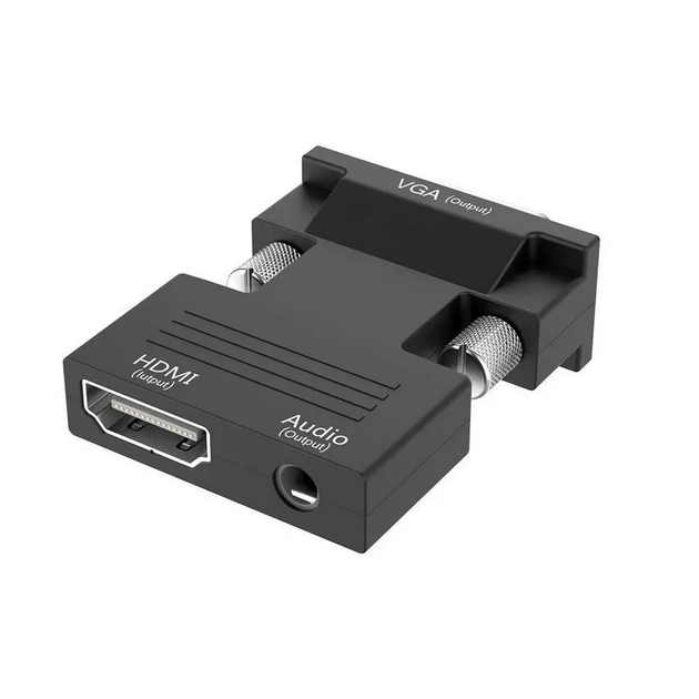 Конвертер з HDMI на VGA, зі звуком, 1080P - Фото 6 Конвертер з HDMI на VGA, зі звуком, 1080P - зображення 6
