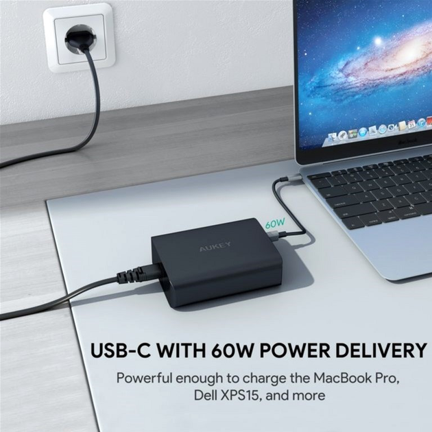 Зарядний пристрій Aukey PA-Y12 2x USB-A 1x USB-C 7.8 A (0608119190461) - зображення 6