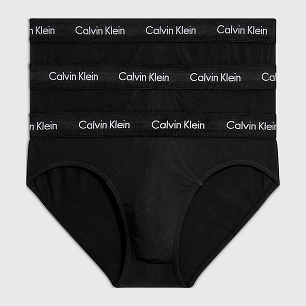 Набір трусів бріфи Calvin Klein Underwear 3P Hip Brief 0000U2661G-XWB S 3 шт Чорний (8719114322411) - зображення 1