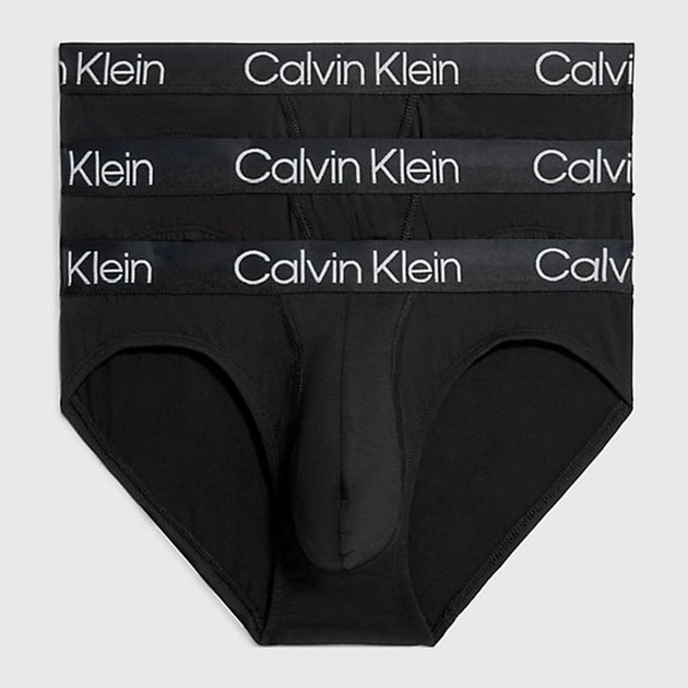 Набір трусів сліпи Calvin Klein Underwear Hip Brief 3Pk 000NB2969A-7V1 S 3 шт Чорний (8719854639114) - зображення 1