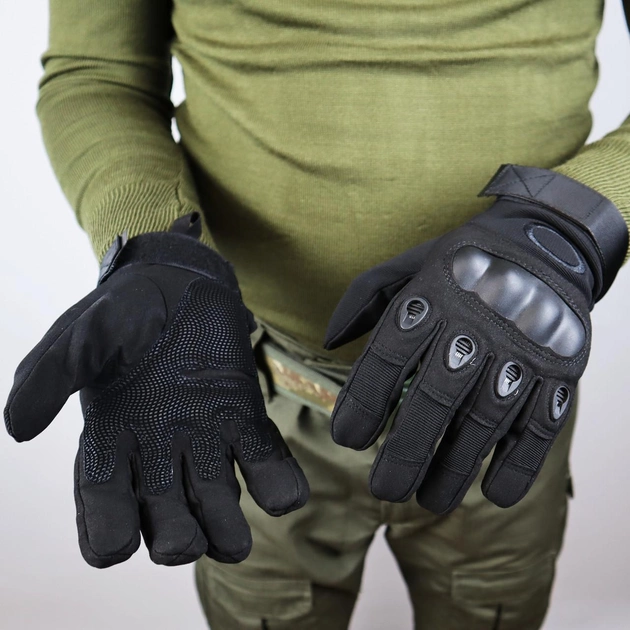 Тактические рукавицы Oakley полнопалые размер XL Черные - изображение 2