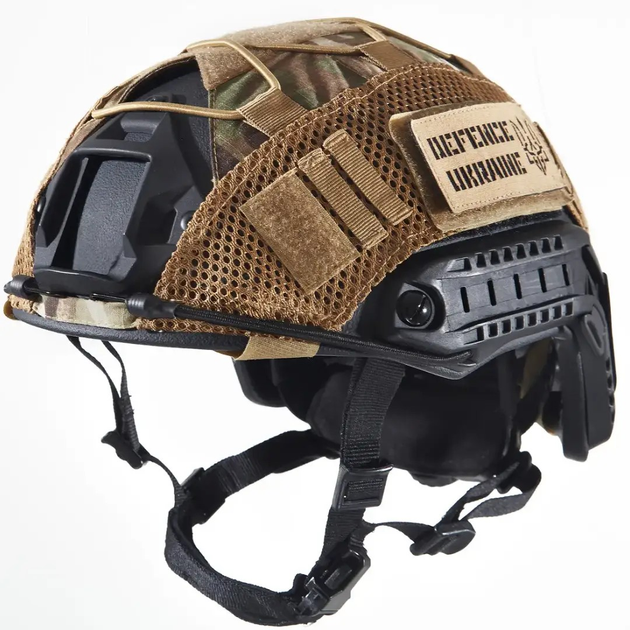 Каска шлем тактический защита | Кавер Піксель "FAST NIJ IIIA" баллистический шлем кевларовый Чорний | Black - зображення 1
