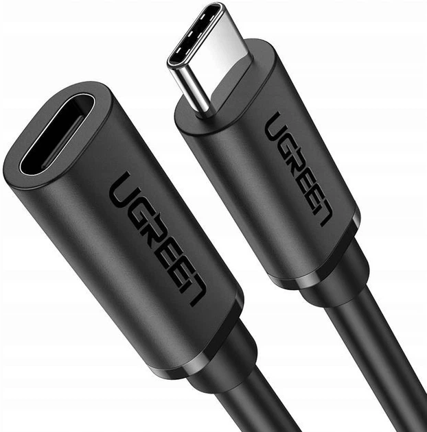 Przedłużacz Ugreen US353 USB 3.1 Gen 2 Type-C M-F 20V/5A 100W 10Gbps 1 m Czarny (6957303813872) - obraz 2