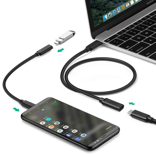 Przedłużacz Ugreen US353 USB 3.1 Gen 2 Type-C M-F 20V/5A 100W 10Gbps 1 m Czarny (6957303813872) - obraz 5
