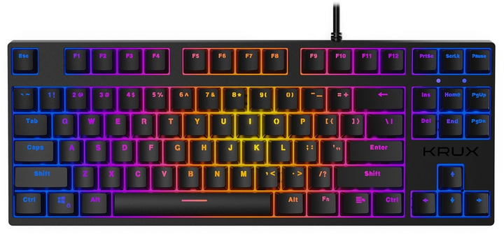 Klawiatura przewodowa Krux Atax PRO RGB TKL Outemu brązowa USB czarna (KRX0039) - obraz 1